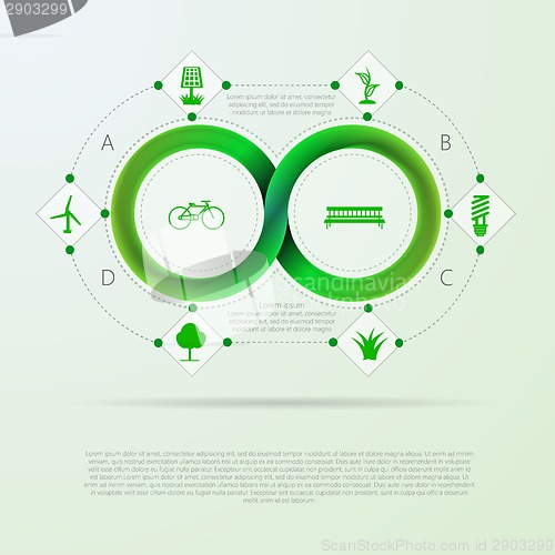 Image of Vector infographic for ecology with Mobius stripe