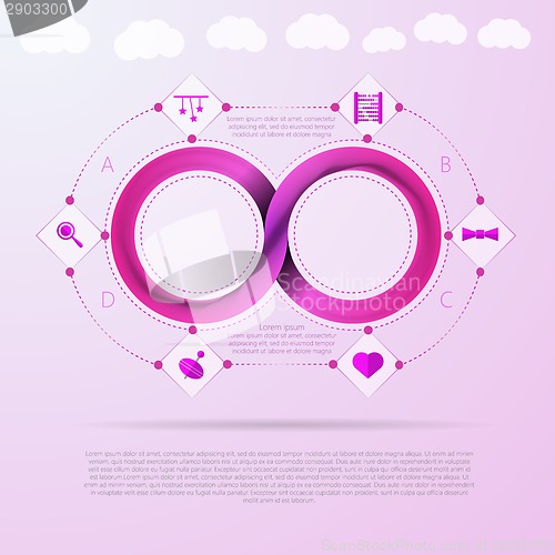 Image of Vector infographic for baby things store with Mobius ribbon