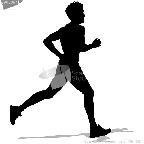 Image of Running silhouettes. Vector illustration.