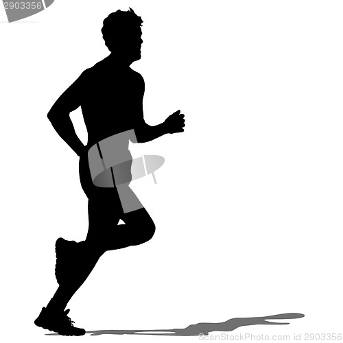 Image of Running silhouettes. Vector illustration.