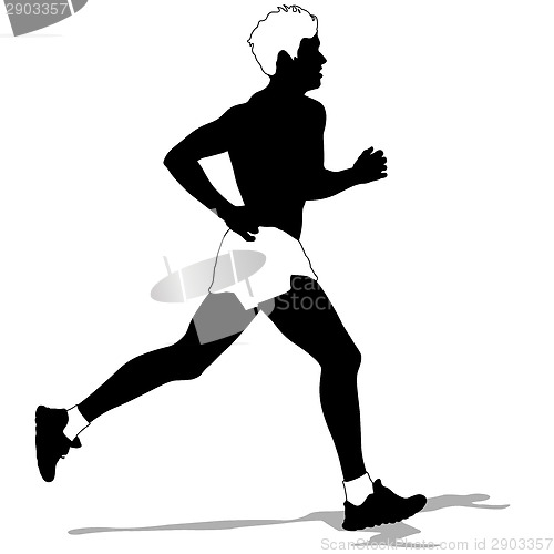 Image of Running silhouettes. Vector illustration.