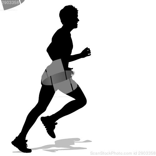 Image of Running silhouettes. Vector illustration.