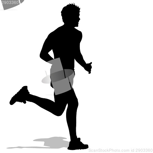 Image of Running silhouettes. Vector illustration.