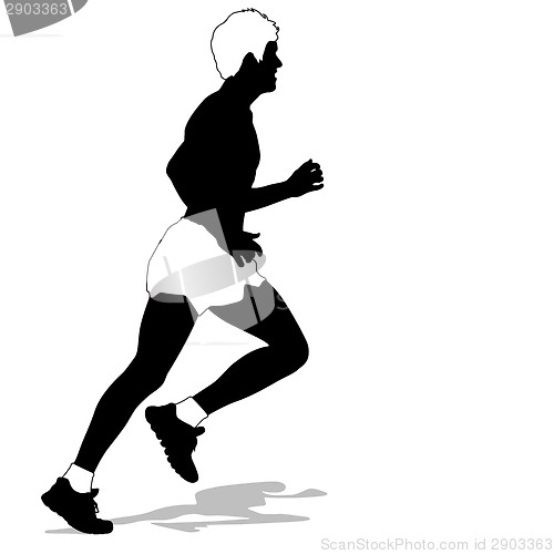 Image of Running silhouettes. Vector illustration.