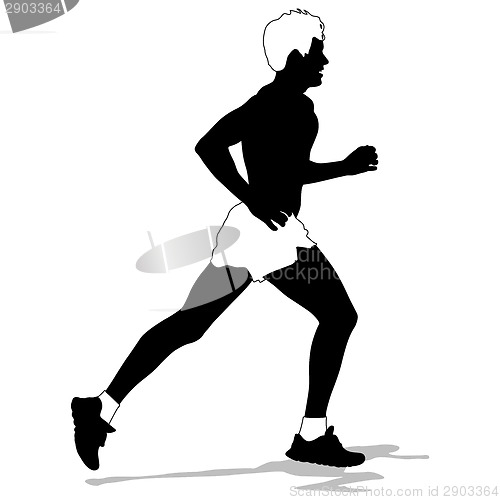 Image of Running silhouettes. Vector illustration.