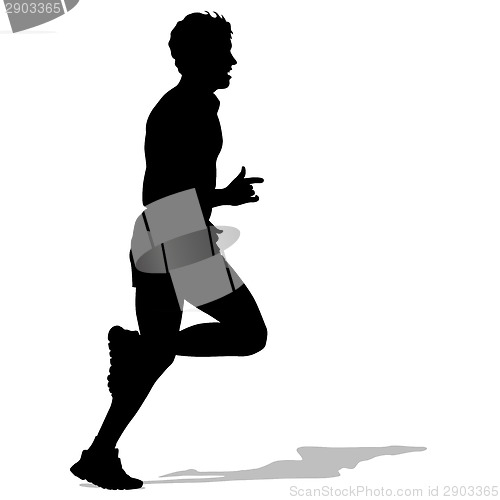 Image of Running silhouettes. Vector illustration.