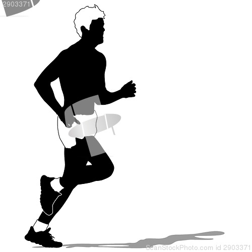 Image of Running silhouettes. Vector illustration.