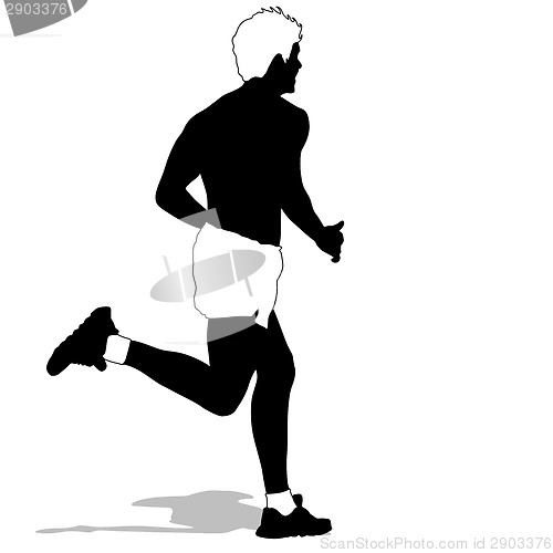 Image of Running silhouettes. Vector illustration.