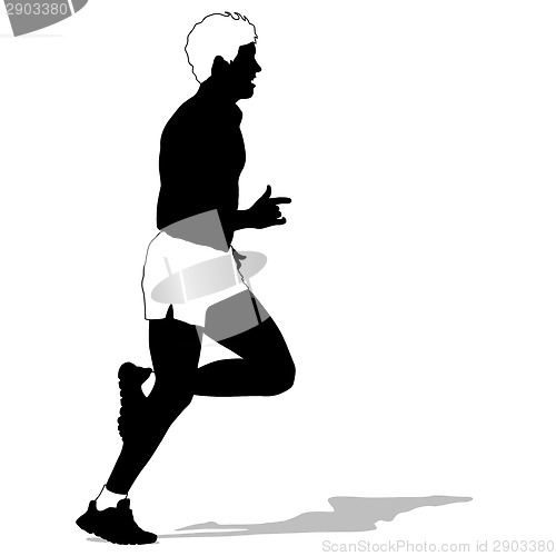 Image of Running silhouettes. Vector illustration.