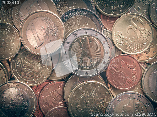 Image of Retro look Euro coins
