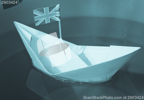 Image of Paper ship with UK Flag