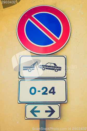 Image of Retro look No parking sign