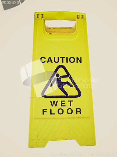 Image of Retro look Caution wet floor