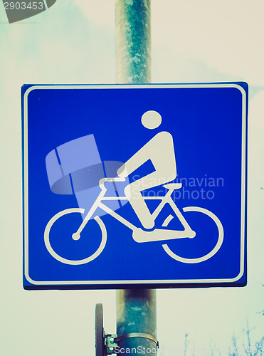 Image of Retro look Bike lane sign