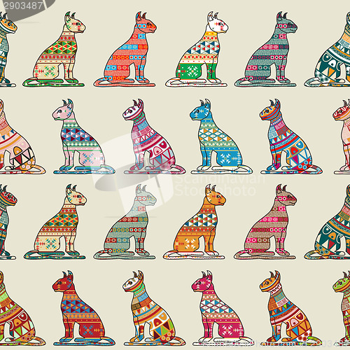 Image of Seamless cats pattern