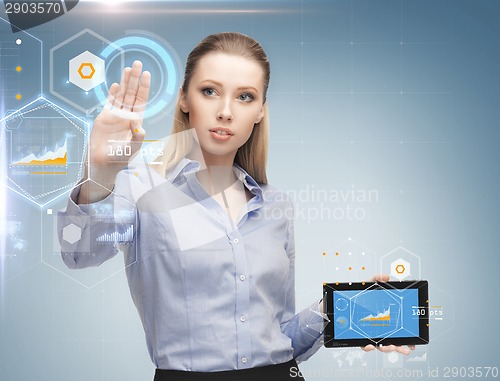 Image of woman working with tablet pc