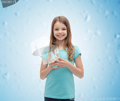 Image of smiling little girl with glass of water