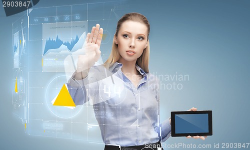 Image of woman working with tablet pc