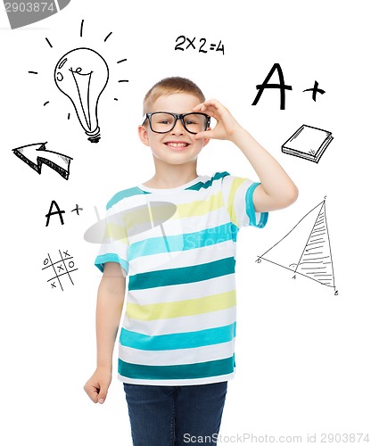 Image of smiling little boy in eyeglasses