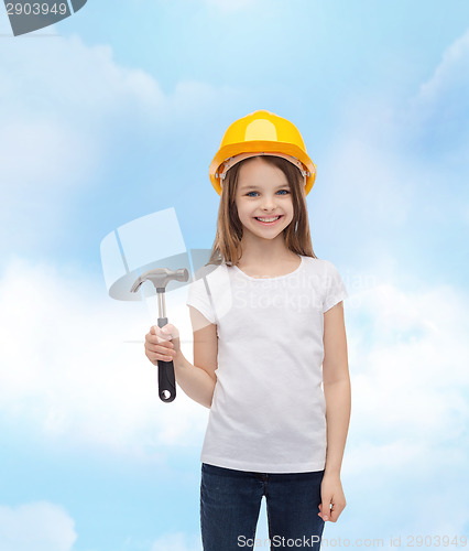 Image of smiling little girl in protective helmet