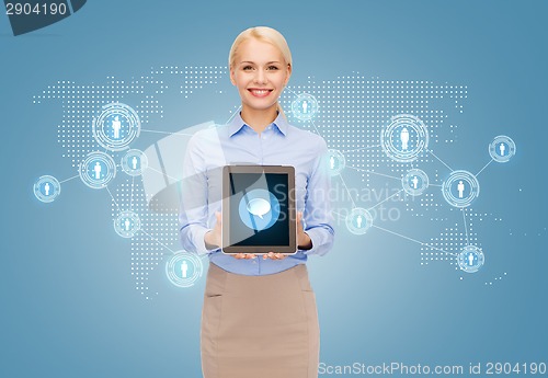 Image of businesswoman with tablet pc computer