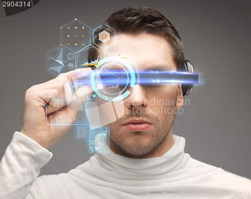 Image of man in futuristic glasses