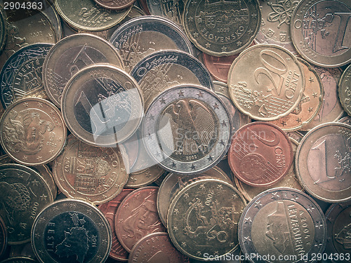 Image of Retro look Euro coins