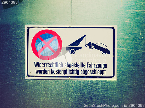 Image of Retro look No parking sign