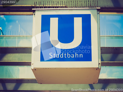 Image of Retro look Ubahn sign