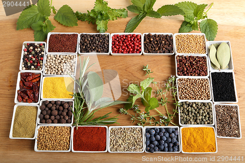 Image of Spices and herbs.