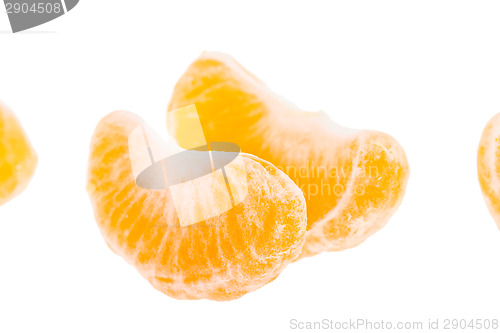 Image of Two Mandarin Citrus Isolated Tangerine Mandarine Slices