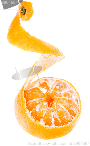 Image of Peeled Tasty Sweet Tangerine Orange Mandarin Fruit