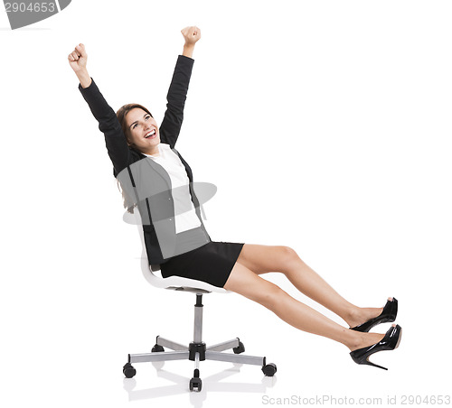 Image of Happy business woman