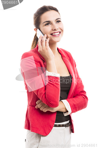 Image of Business woman talking at phone