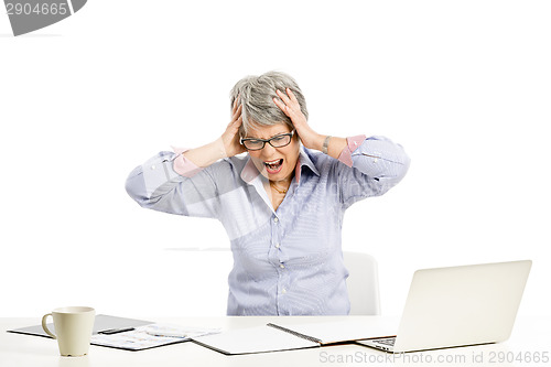 Image of Ellderly woman working with a laptop