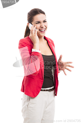 Image of Business woman talking at phone
