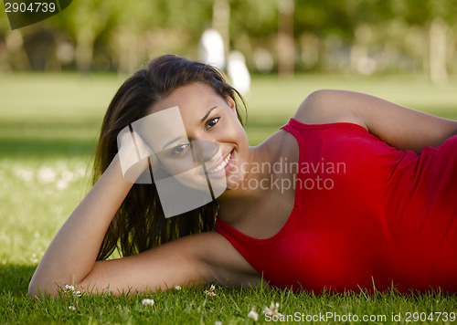 Image of Woman resting in the park
