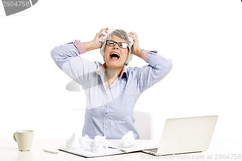 Image of Ellderly woman working with a laptop