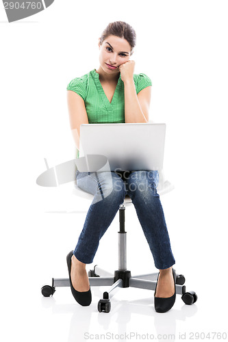 Image of Female student with a laptop