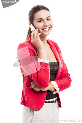Image of Business woman talking at phone