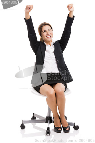 Image of Happy business woman