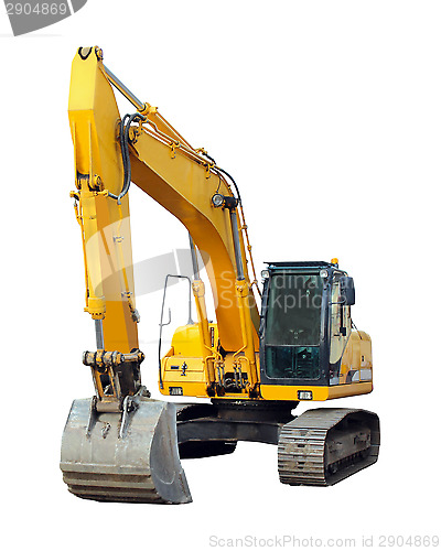 Image of modern excavator isolated on the white