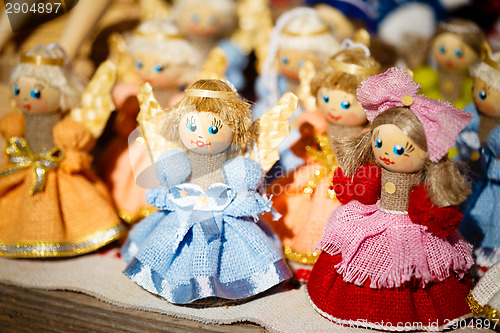 Image of Colorful Belarusian Straw Dolls At The Market In Belarus