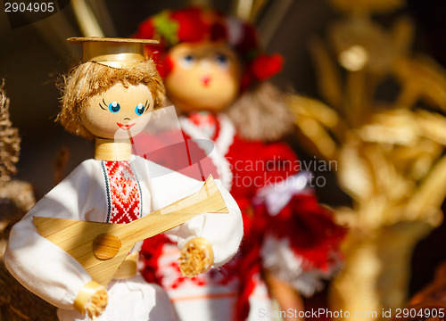 Image of Colorful Belarusian Straw Dolls At The Market In Belarus