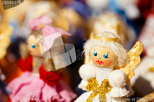 Image of Colorful Belarusian Straw Dolls At The Market In Belarus