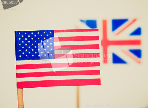 Image of Retro look British and American flags