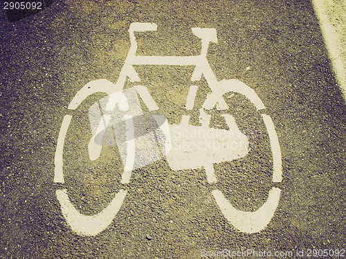 Image of Retro look Bike lane sign