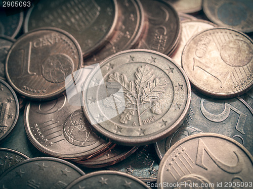 Image of Retro look Euro coins background