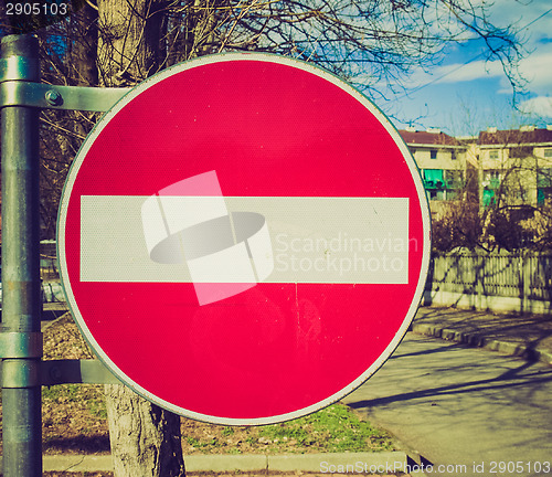 Image of Retro look No entry sign