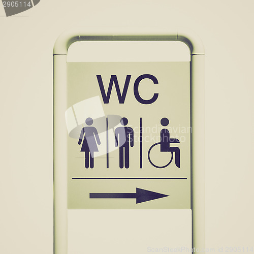 Image of Retro look Toilet sign